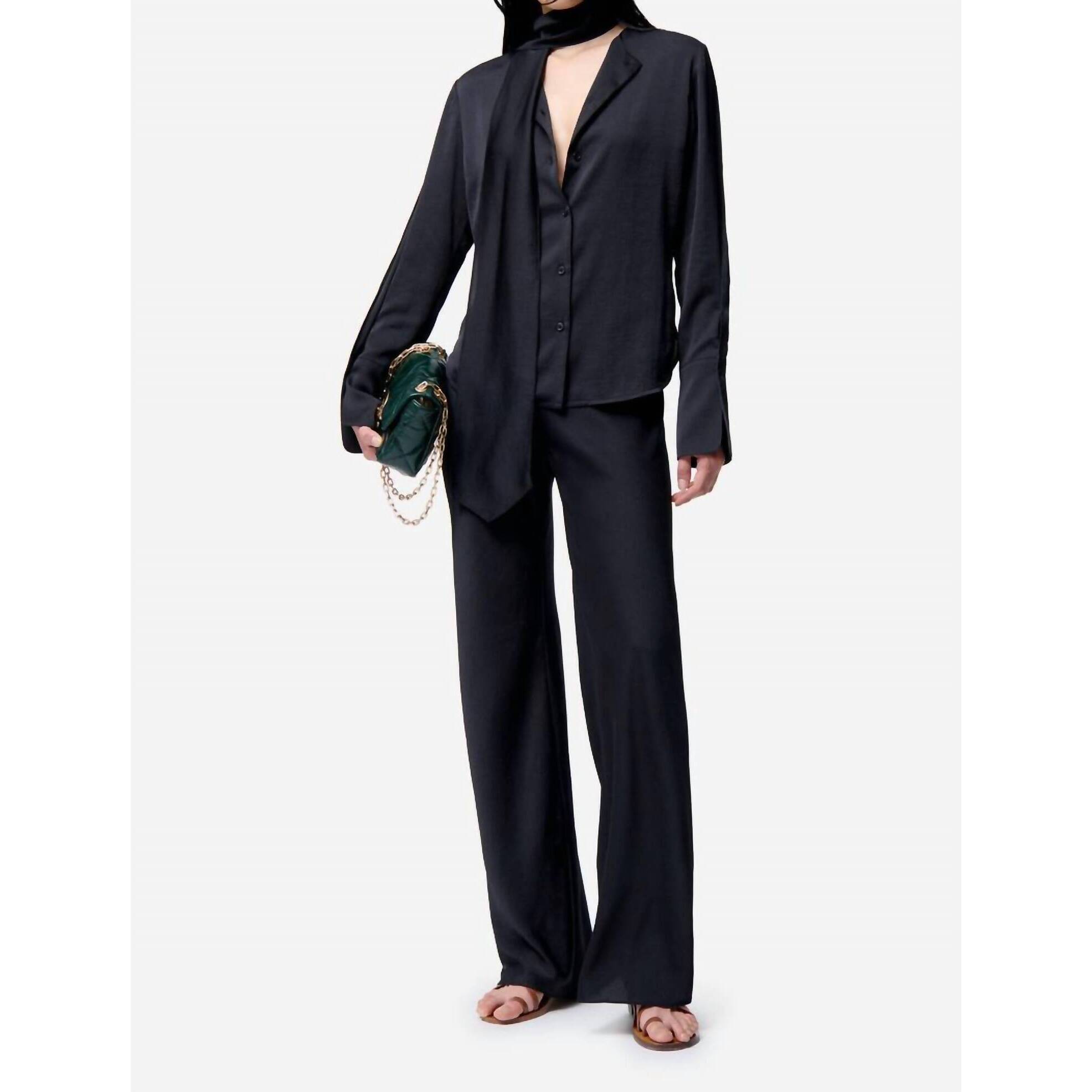 New Vanessabruno Filipina Button Down Shirt In Black